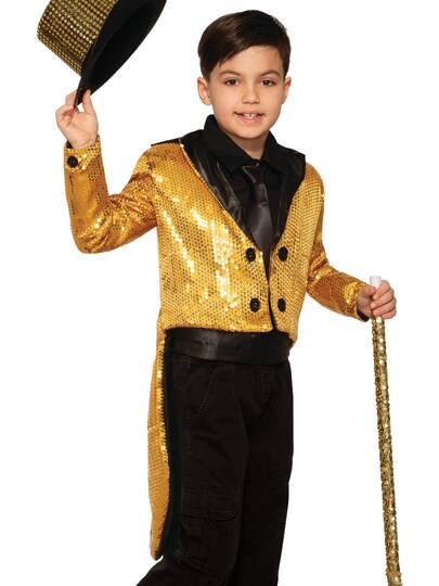 Childs Gold Sequin Tailcoat Showman Jacket Costume Large 12, Size: L | Michaels Childs Gold Sequin Tailcoat Showman Jacket Costume Large 12, Size: L | Michaels